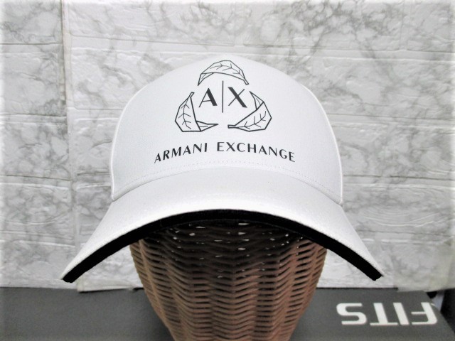 ☆ARMANI EXCHANGE アルマーニ エクスチェンジ ロゴ プリント キャップ 帽子/フリーサイズ☆ホワイトの画像3