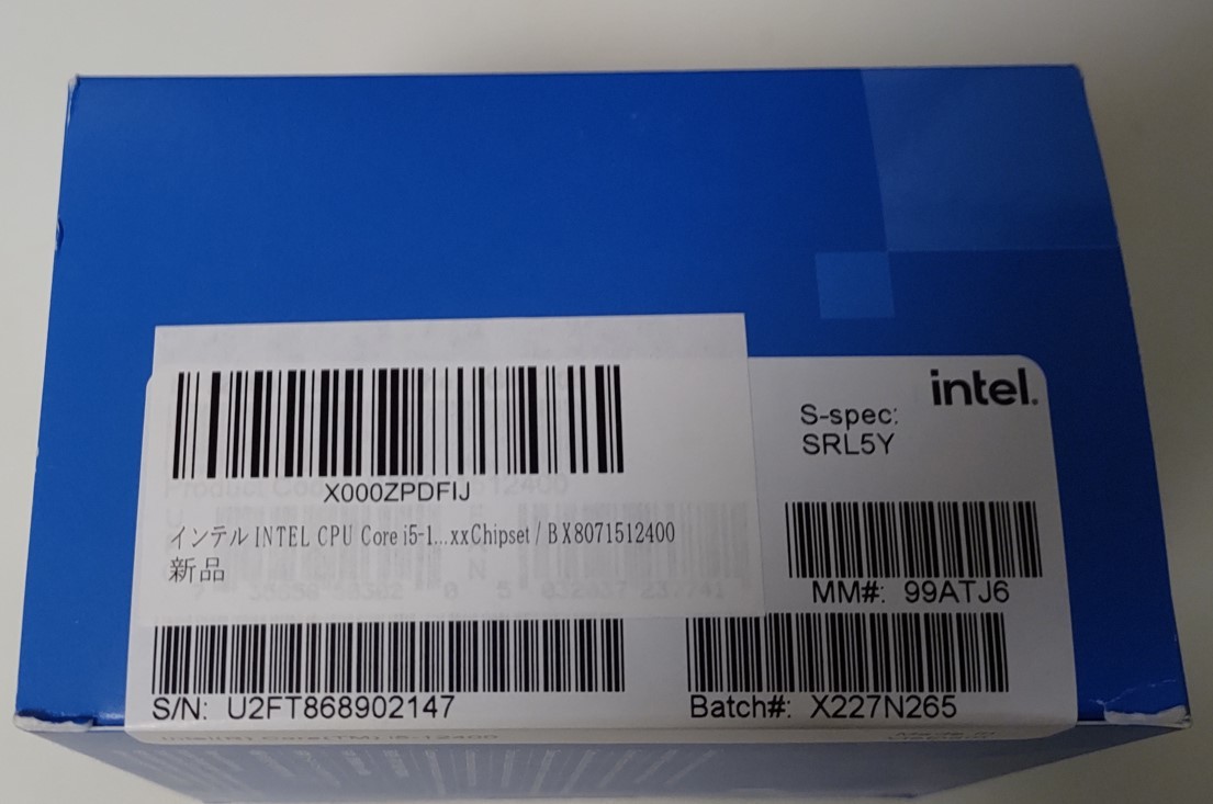 未開封商品!Intel CPU Core I5 BX8071512400 タブレット | endageism.com