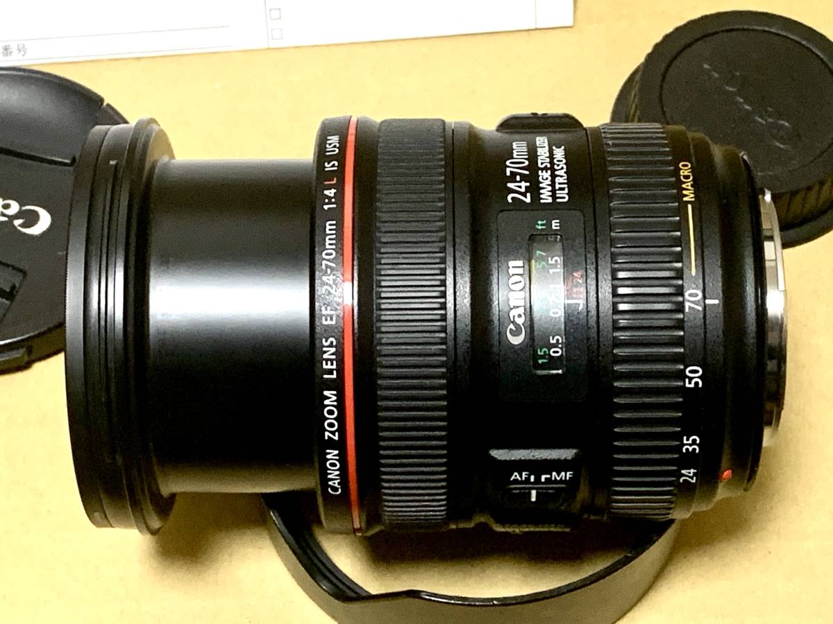 中古,メーカオーバーホール済◆Canon EF24-70/F4.0L-IS-USM◆純正フード付属・ポーチなし_画像2