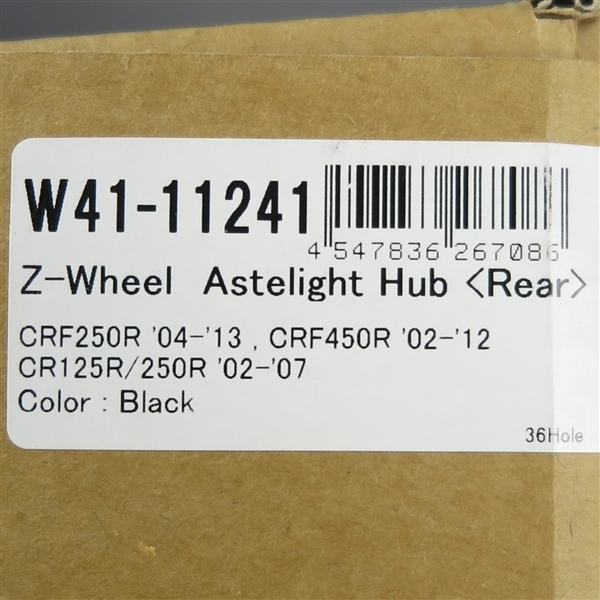 ◇CR125R/CR250R CRF250R/X CRF450R/X Z-WHEEL アステライトハブ 36本スポーク仕様 リア/ブラック 展示品/ホイールハブ (W41-11241)_画像7