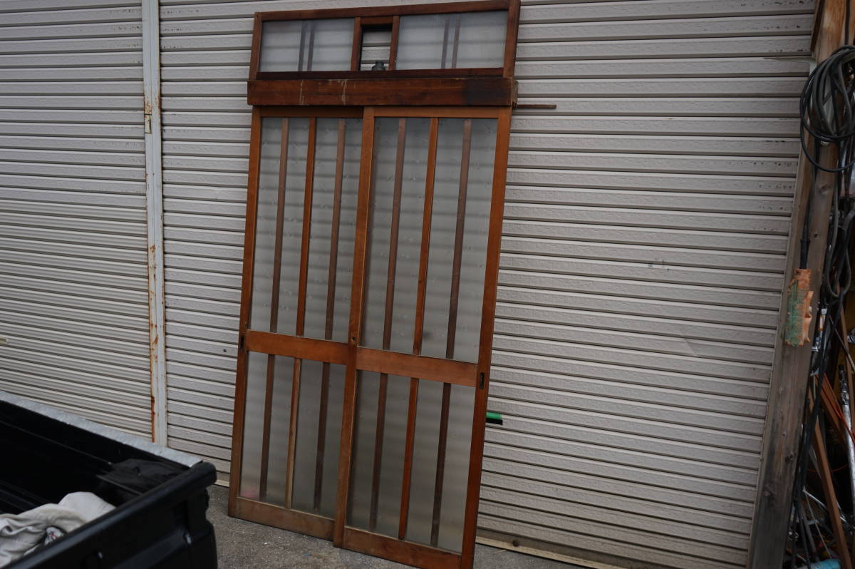 # rare # old # wooden entranceway # sliding door # glass # store fittings # retro modern # warehouse # storage room #2 sheets set #