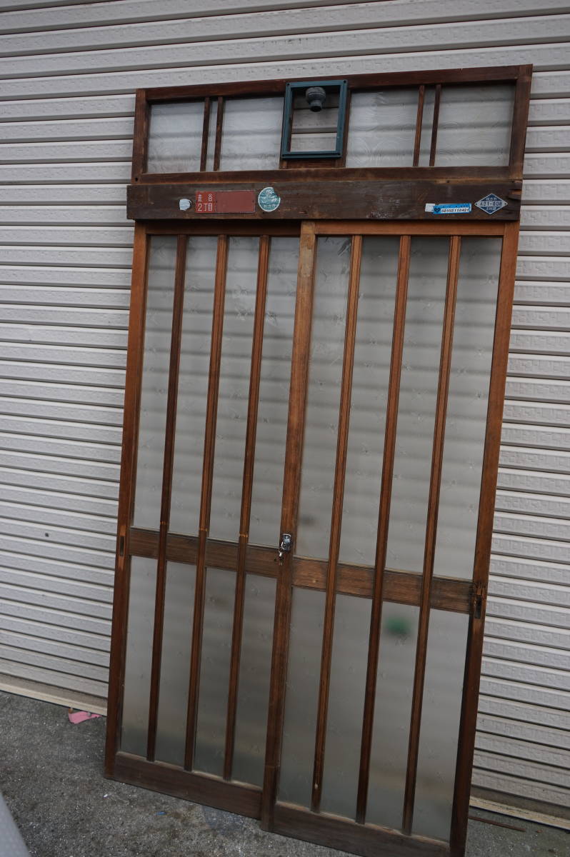 # rare # old # wooden entranceway # sliding door # glass # store fittings # retro modern # warehouse # storage room #2 sheets set #