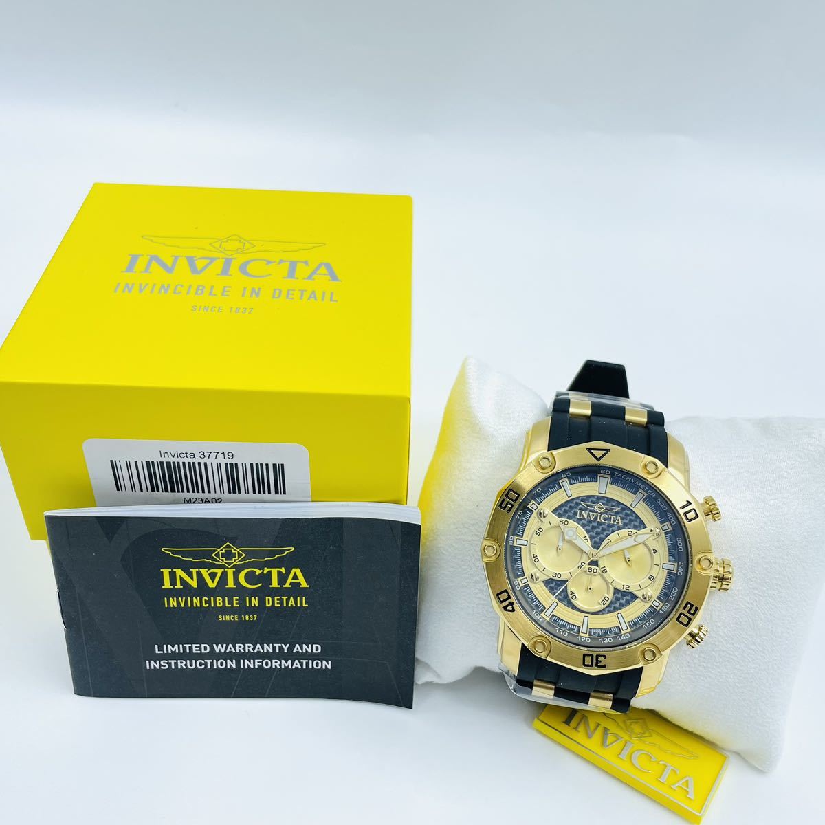 海外限定/新品未使用 Invicta メンズ 腕時計 プロ ダイバー クォーツ クロノグラフ グレー ゴールド ダイヤル 定価16万円 圧倒的 重厚感