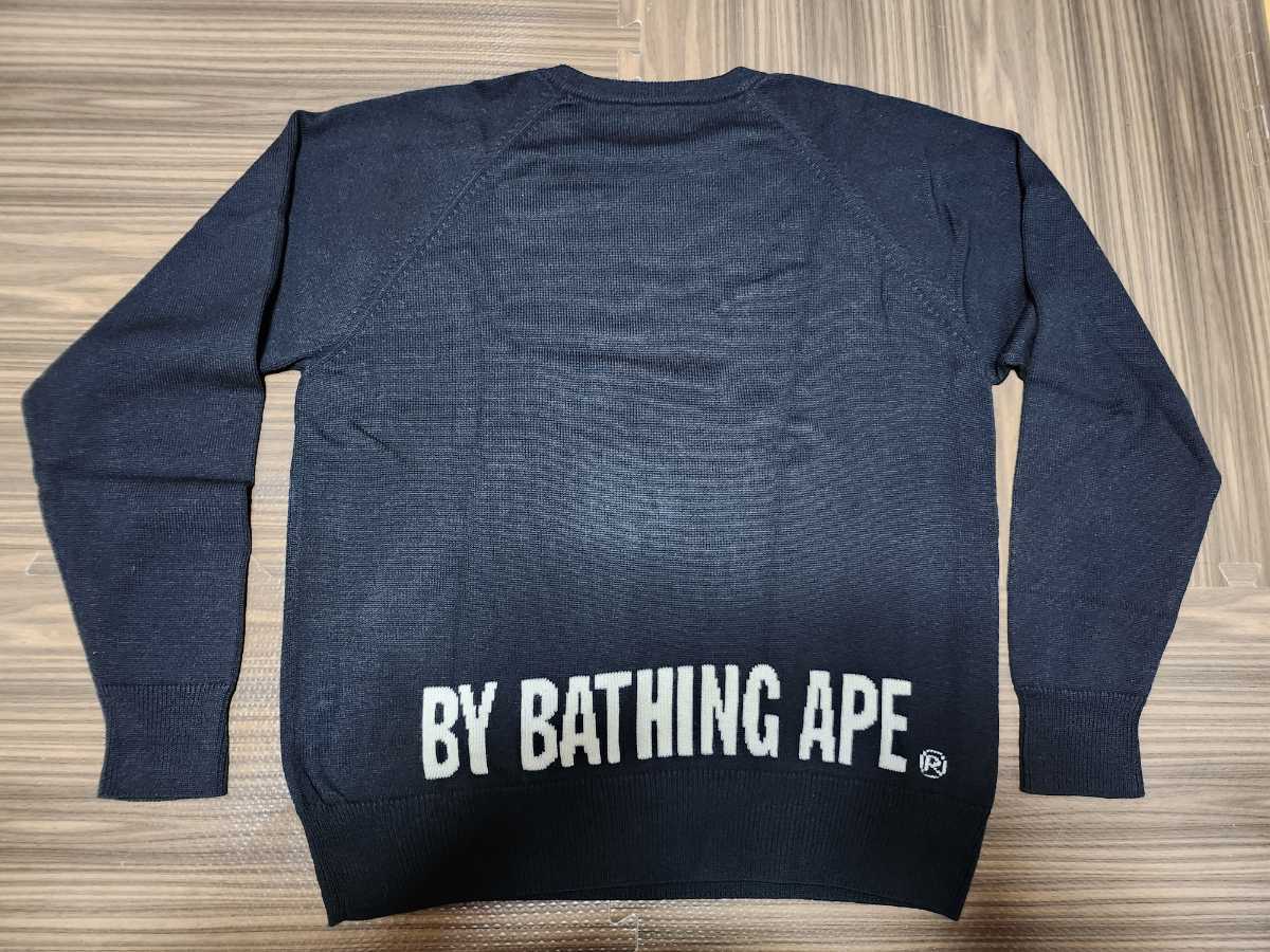 希少 激レア 90年代 青山限定 A BATHING APE セーター トレーナー マッドフェイス ブラック Lサイズ 当時物 オールド アベイシングエイプ_画像2