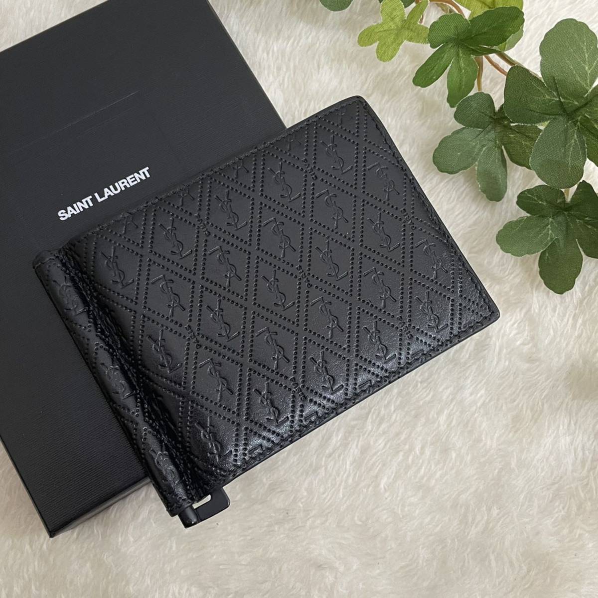 イヴサンローラン マネークリップ 二つ折り財布 コインケースYSL