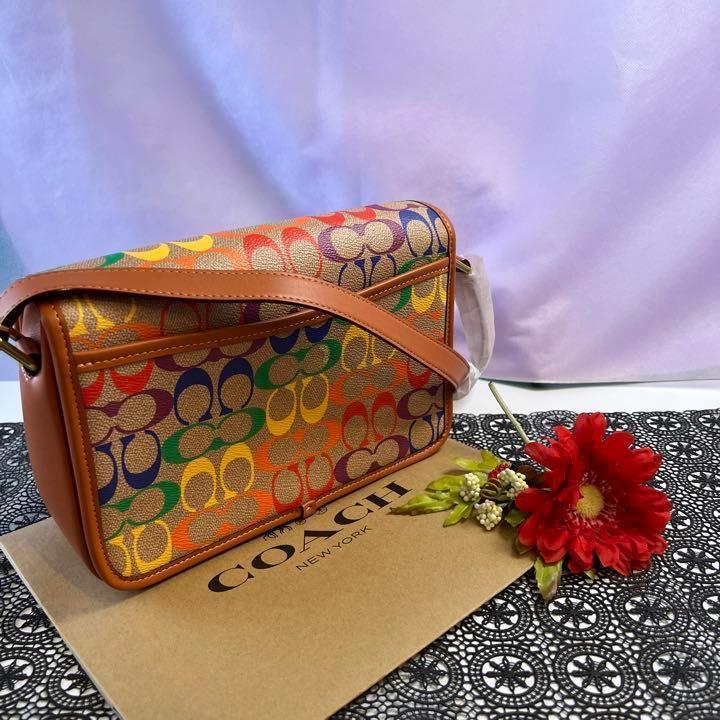 COACH コーチ レディース レインボー カラー シグネチャー ショルダー-