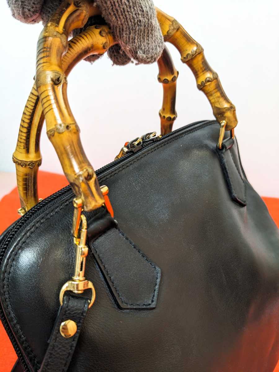 美品 極希少 Gucci バンブー2wayミニ ハンドバッグ ショルダーバッグ