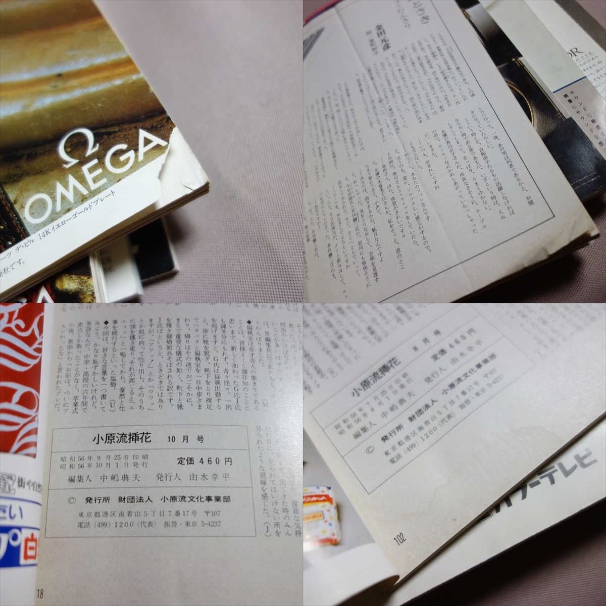 【傷み強】 【送料込み】 雑誌 小原流挿花 不揃い 7冊 セット 1981年 1985年 1986年 昭和56年 60年 61年 / 小原流 挿花_画像10