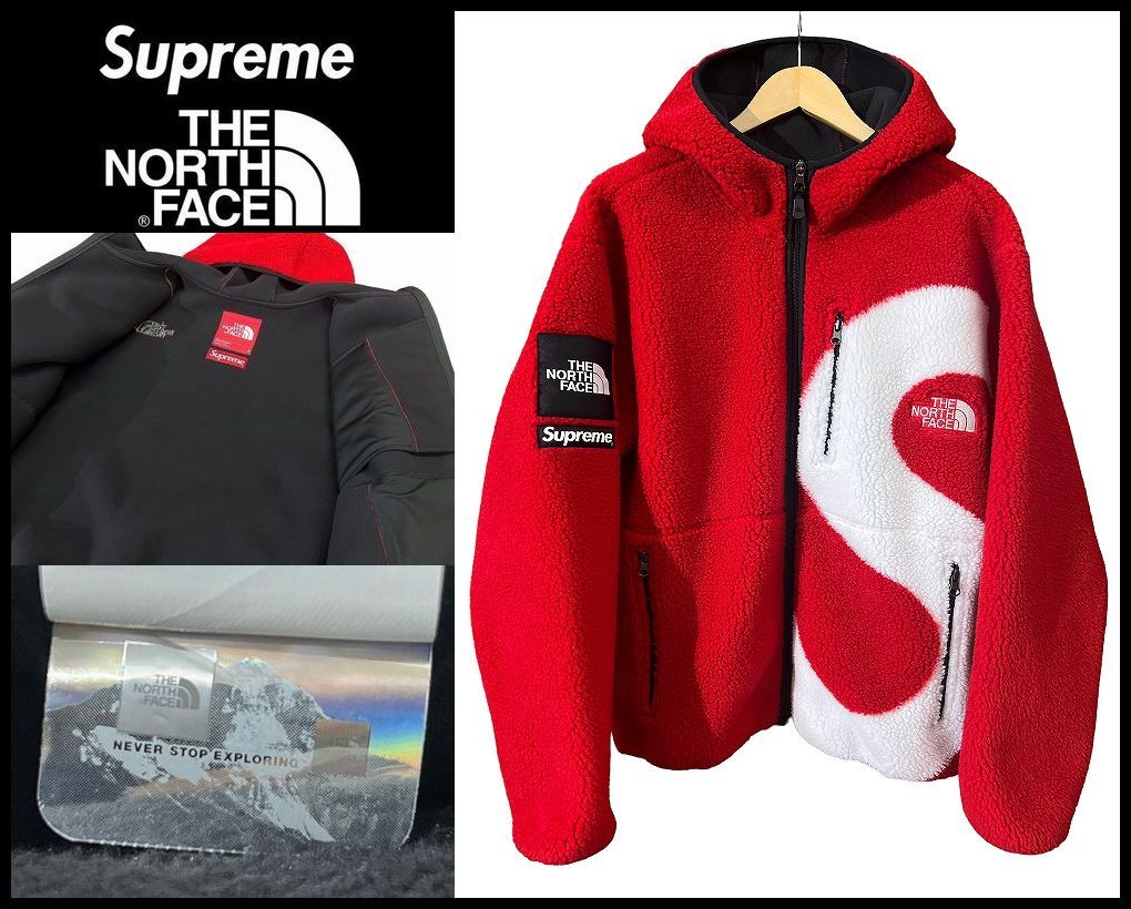 ■ 美品 Supreme シュプリーム The North Face ノースフェイス 20AW S Logo Hooded Fleece Jacket Sロゴ フーデッド フリース ジャケット L