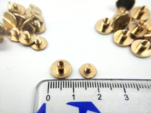 バインディングネジ スタッド リベット 9X5mm 10個セット レザークラフトに ゴールド_画像2