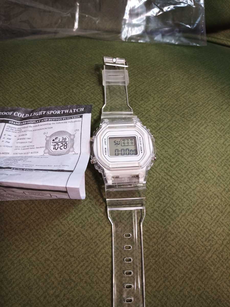  wristwatch, white color, clear, skeleton watch, abroad limited goods, domestic not yet sale 