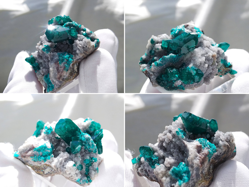 ナミビア・ツメブ鉱山産、 翠銅鉱 ダイオプテーズの結晶 | labiela.com