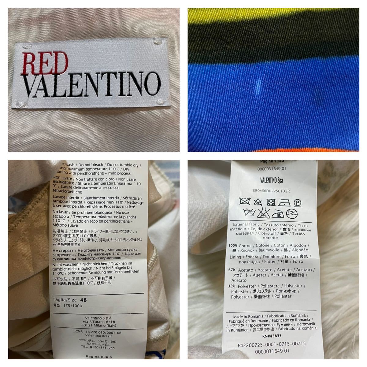 本物 コレクションモデル レッドバレンティノ フローラル ノースリーブ ワンピース ドレス 48 RED VALENTINO バレンチノ フラワー 花柄_画像2