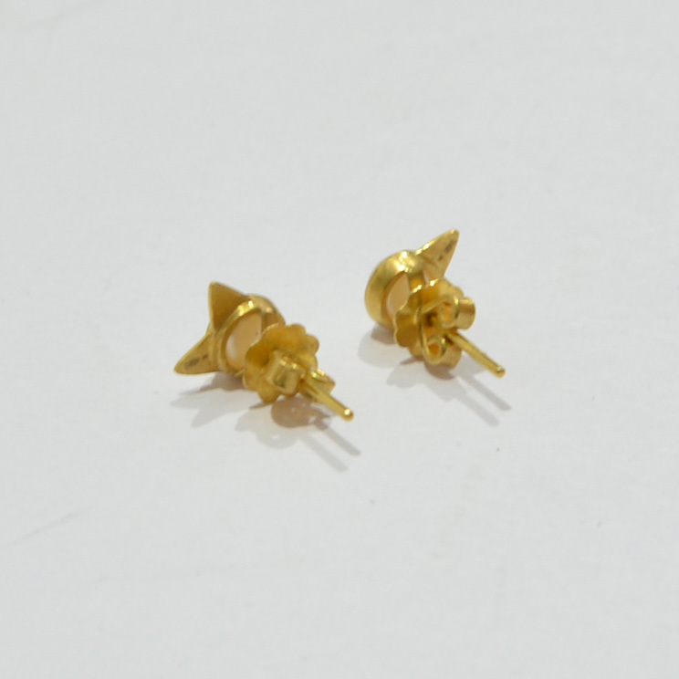 MHT マリーエレーヌドゥタイヤック パール 22K 猫 ピアス Y-28046B