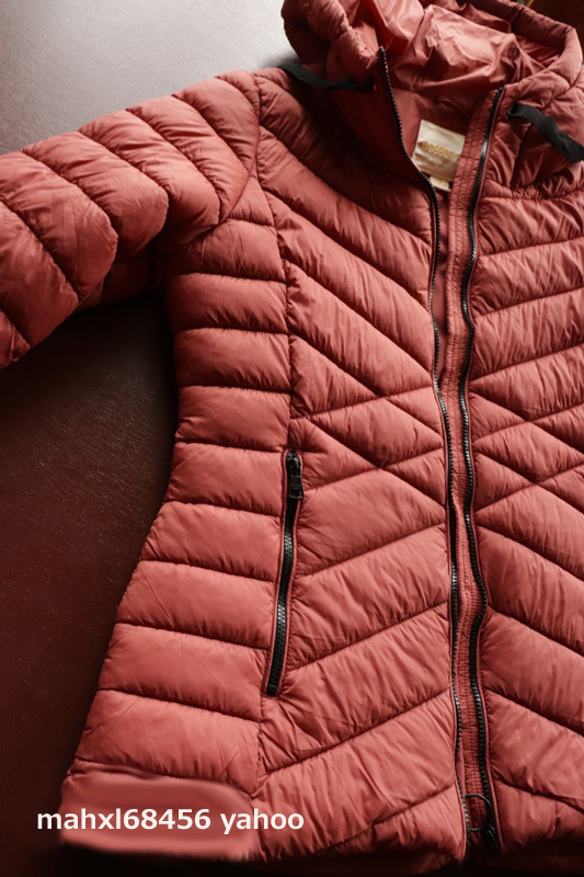 新品■madden レディース 超軽量 ジャケット XL コーラルオレンジ 軽量 中綿 暖かさFILLパワー 配色が可愛い 春アウター/フェイクダウン_画像6