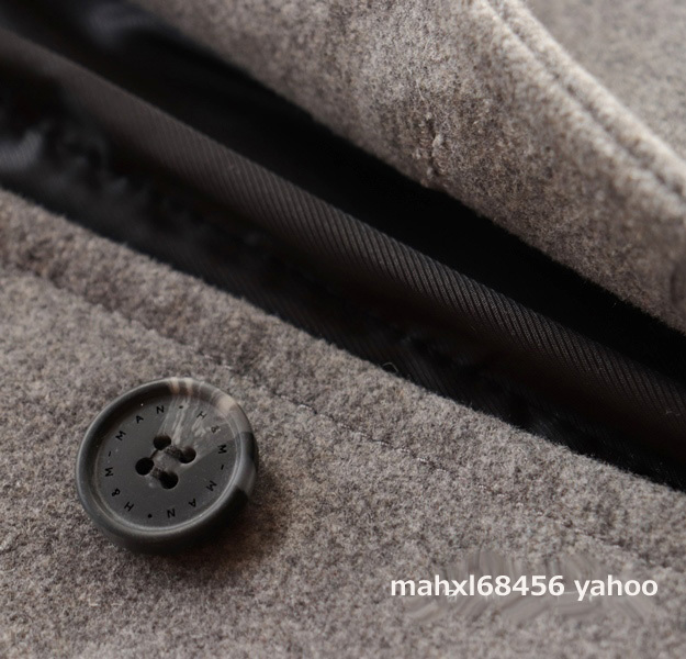 完売 新品■紳士H&M56 グレー ウールコート【灰 XL】メンズ スタンドカラー ロング ジャケット wool 軽量 高品質 インポート コート 春_画像5
