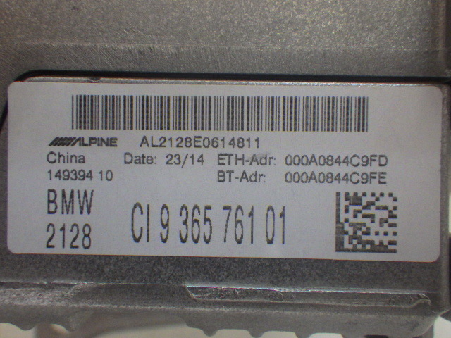 【Y0133】 美品 中古 DLA-1Z06 BMW i3 I01 REX 2015年4月 ナビユニット ヘッドユニット ハイ仕様 ALPINE ALB128 9365761 01 即決_画像8