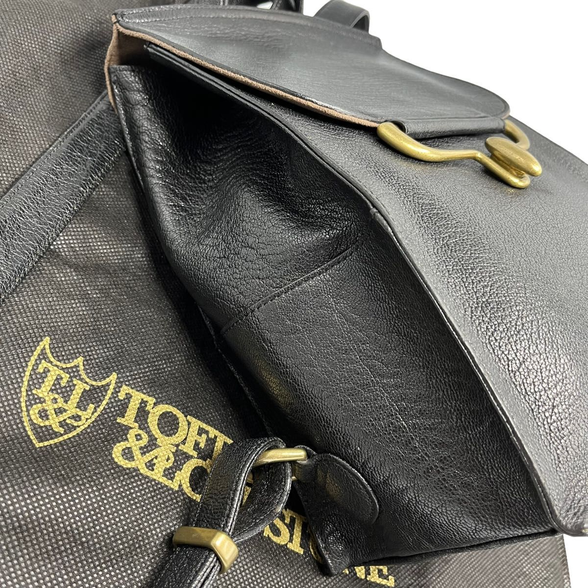 3b23_希少 極美品 トフ\u0026ロードストーン 革 レザー リック 黒