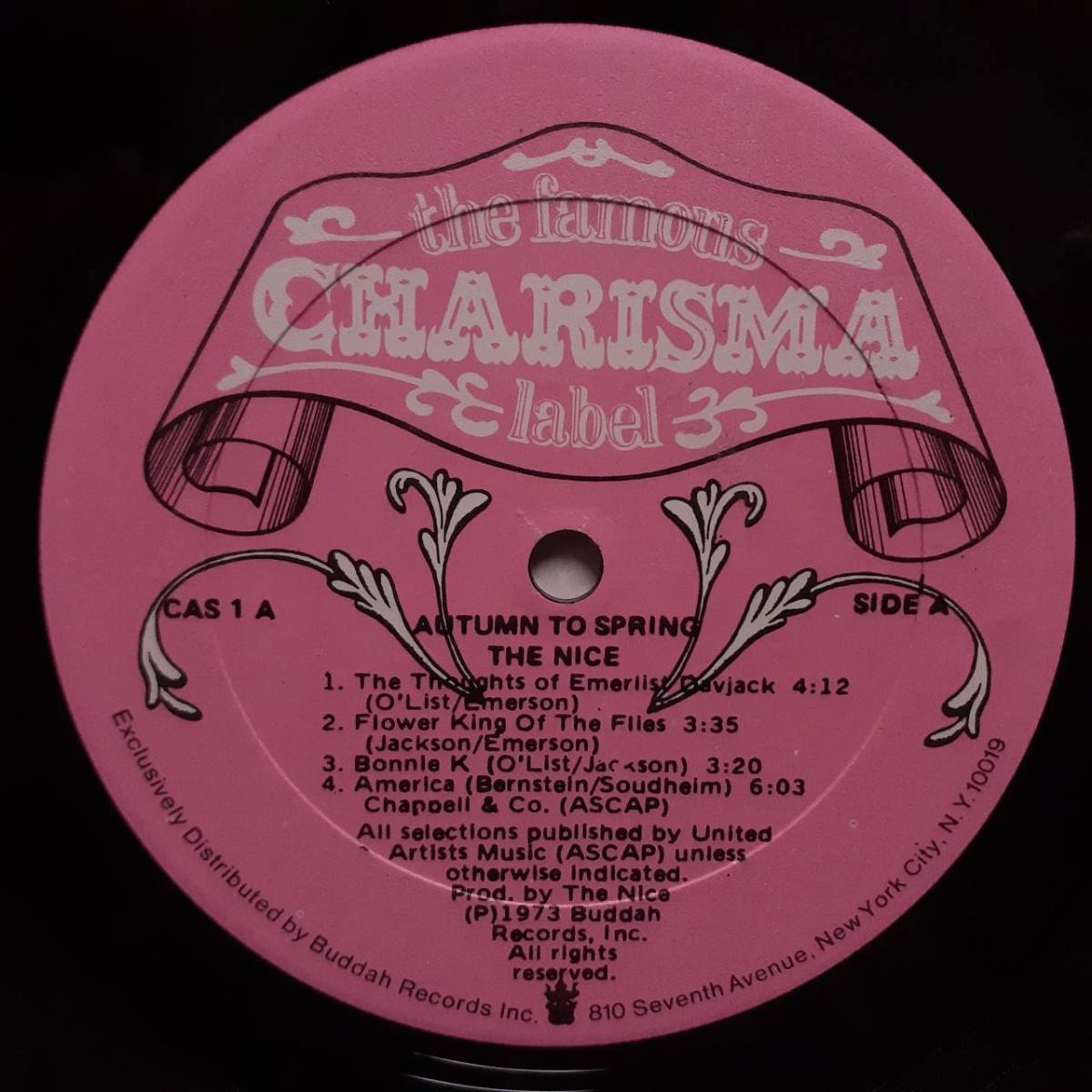 米CHARISMAオリジLP！マト1-A！桃スクロールLbl！The Nice / Autumn To Spring 1973年 CAS1 シュリンク付 Emerson Lake & Palmer EL&P ELP_画像2