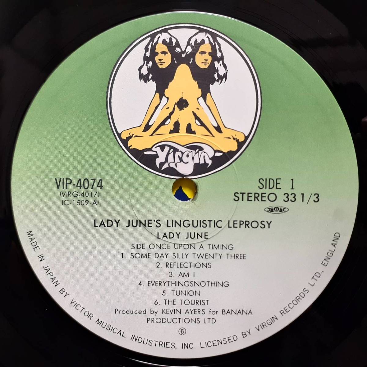 日本VIRGIN盤LP双子緑！Lady June / Lady June's Linguistic Leprosy 80年 VIP-4074 Kevin Ayers, Brian Eno！堕落詩人 レディー・ジューン_画像2