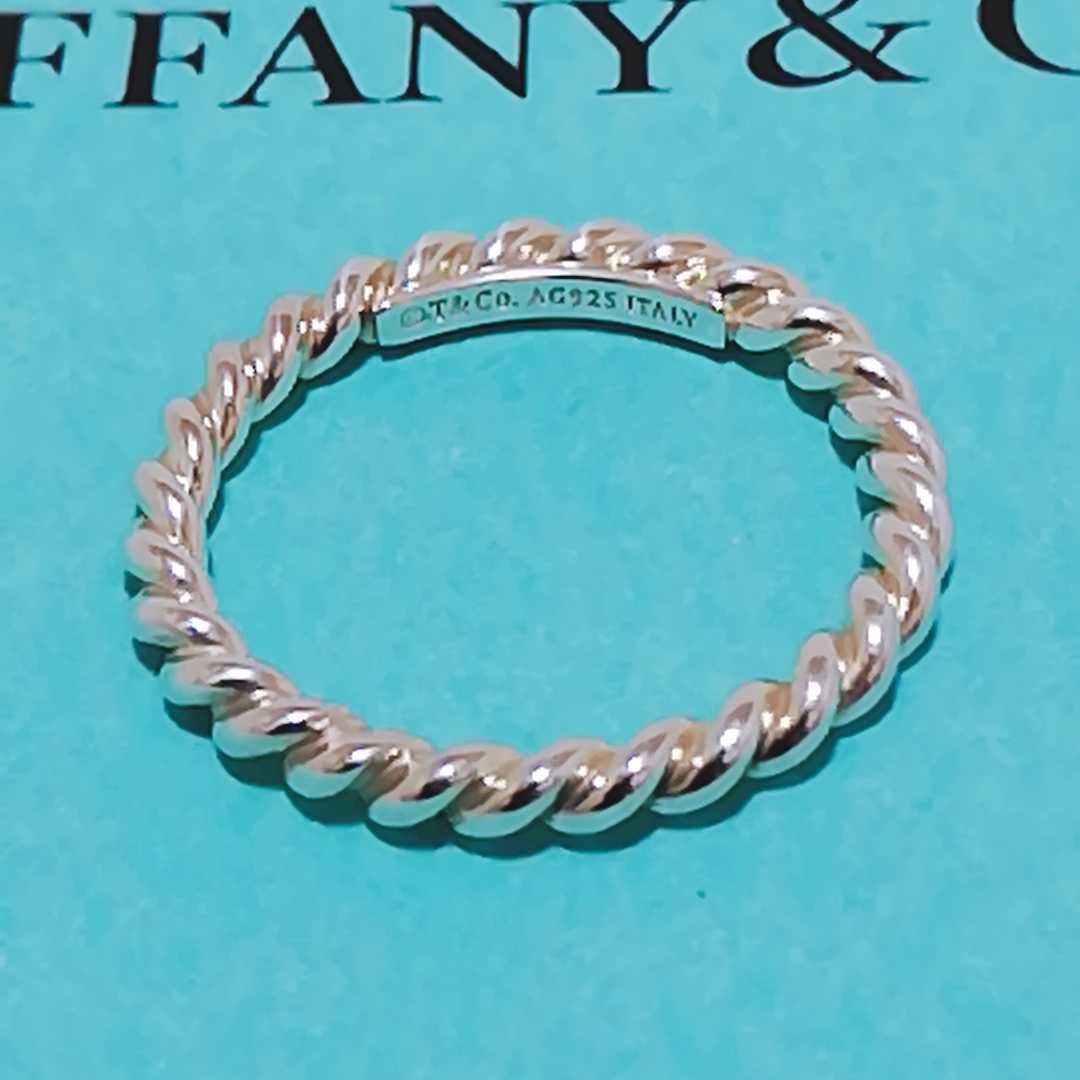 送料無料【希少】ティファニー ツイストリング　9号 指輪 TIFFANY&Co. 925シルバー 保存袋付き 廃盤 即決_画像2