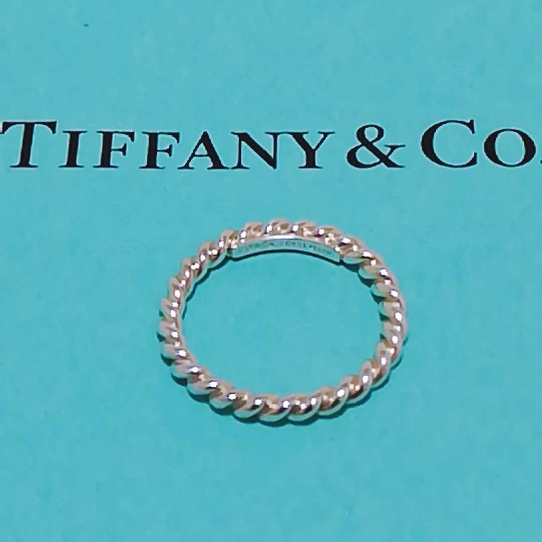 送料無料【希少】ティファニー ツイストリング　9号 指輪 TIFFANY&Co. 925シルバー 保存袋付き 廃盤 即決_画像1