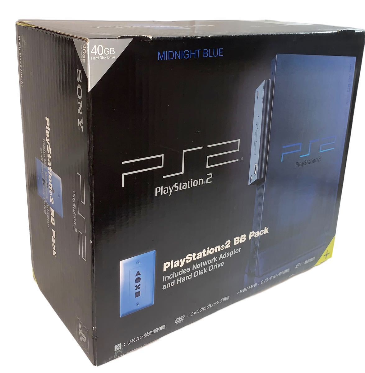 稀少品 デッドストック ほぼ未使用品 ps2本体 PlayStation2 ミッドナイトブルー SCPH-50000MB