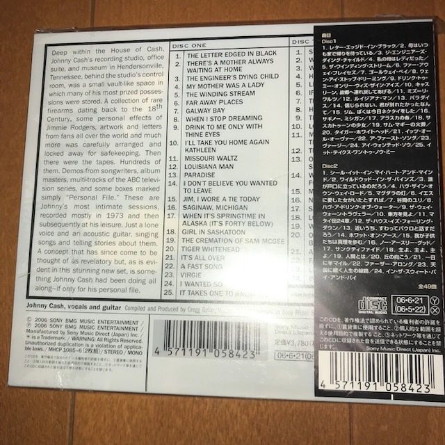 ジョニー・キャッシュ パーソナル・ファイル 2枚組CDの画像2