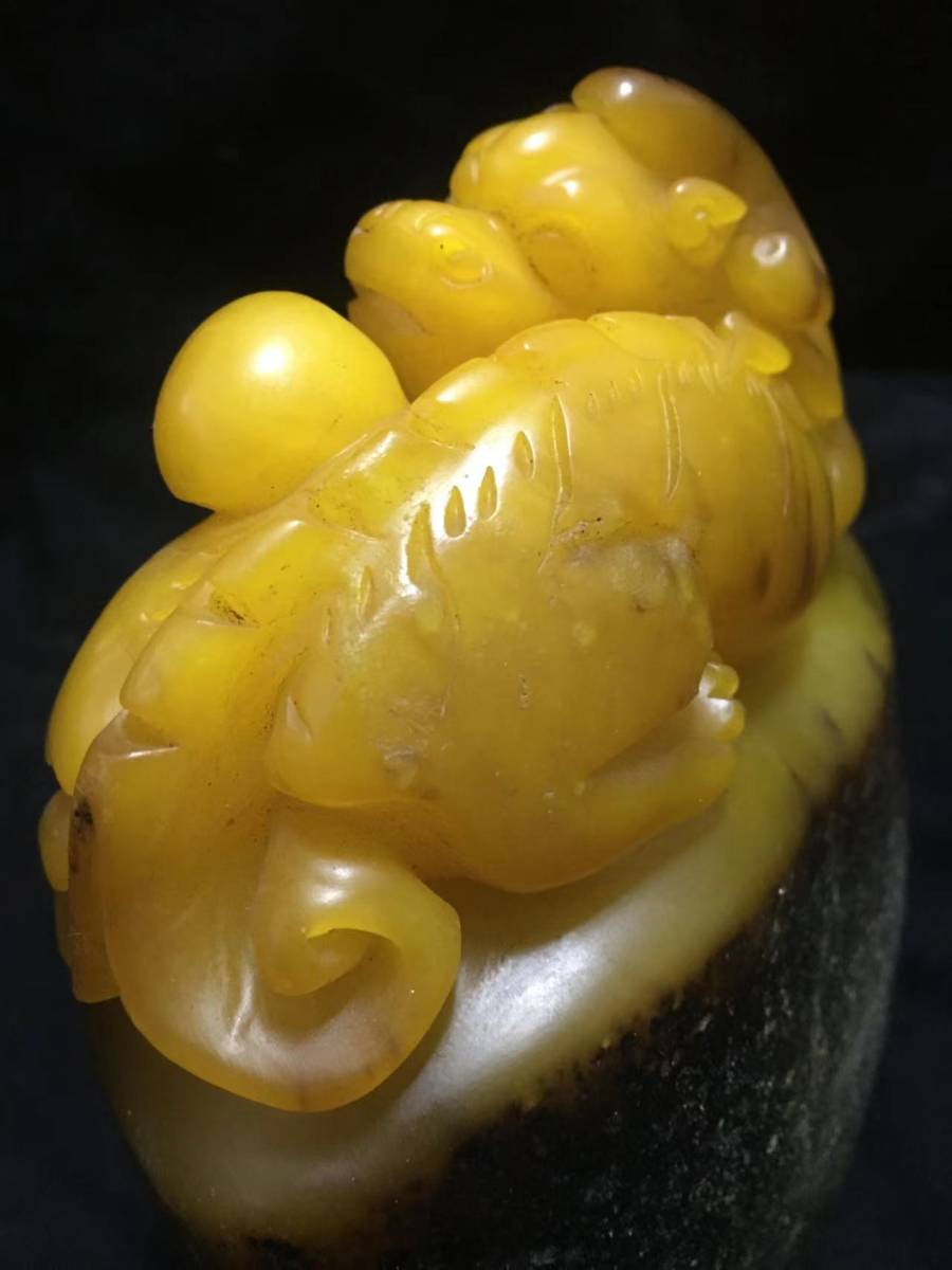 古寶奇蔵】寿山石・烏鴉皮・田黄石・細密彫・獣鈕印章・希少珍品・賞 古寶奇蔵】寿山石・烏鴉皮・田黄石・細密彫・獣鈕印章・希少珍品・賞