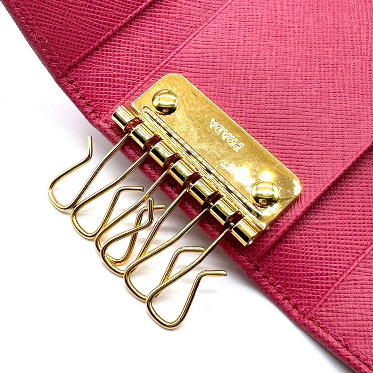 美品】PRADA プラダ サフィアーノ 6連 キーケース|PayPayフリマ