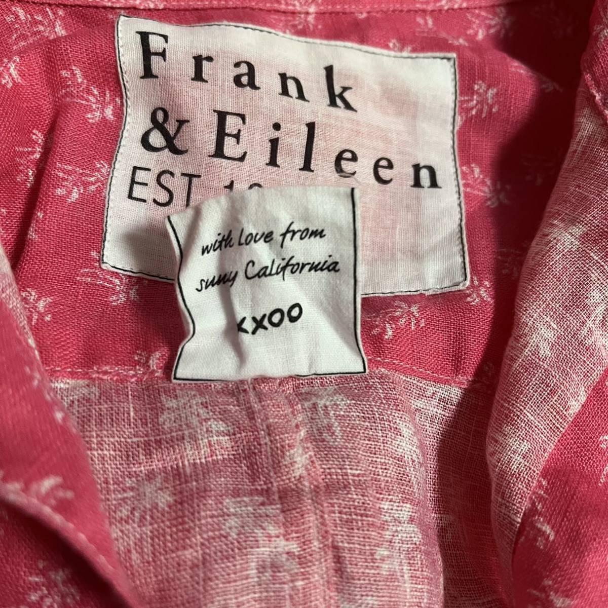 即納】 FRANK&EILEEN リネンオープンカラーシャツ ピンク XS｜PayPayフリマ