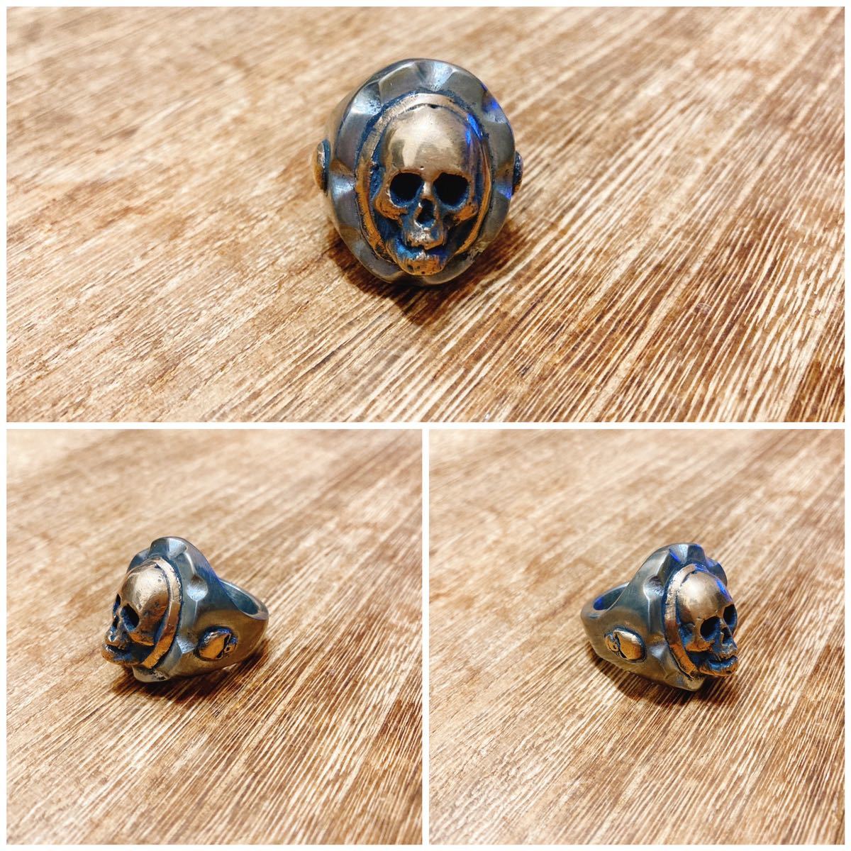 超希少!!VINTAGE MEXICAN BIKER RING SKULL HEAD USA HTCビンテージメキシカンバイカーリングスカルヘッド 18.5号_画像5