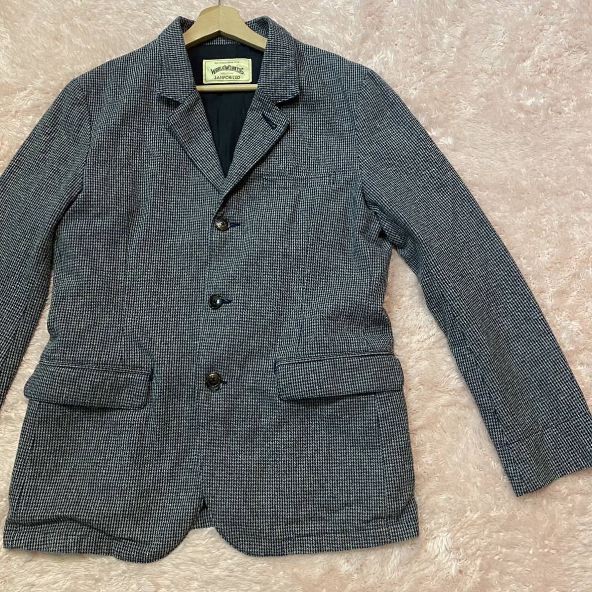 【レア商品】BIG JOHN WORLD WORKERSセットアップスーツ メンズM 千鳥格子 丈夫な生地