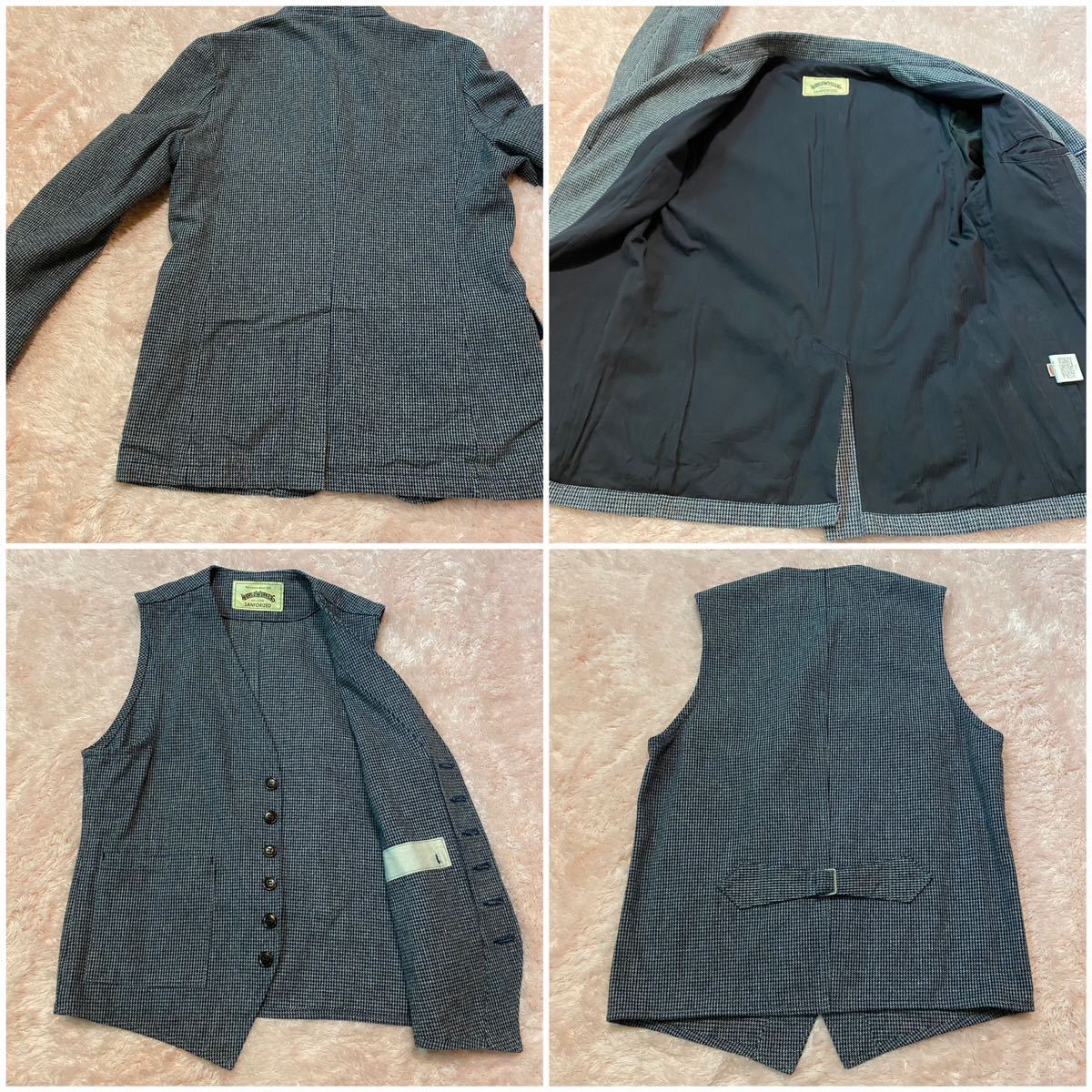 【レア商品】BIG JOHN WORLD WORKERSセットアップスーツ メンズM 千鳥格子 丈夫な生地