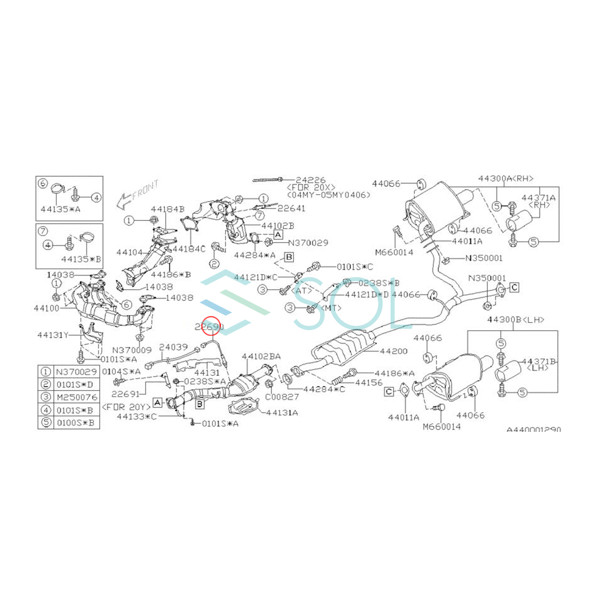 スバル レガシィ(BL5C BL5F BP5C BP5F) インプレッサ(GRF GRV) フォレスター(SH9)O2センサー ラムダセンサー 22690AA690_画像4