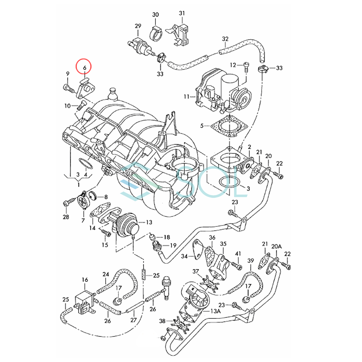 VW ゴルフ3 ゴルフ4 ルポ ポロ インテークマニホールド プレッシャーセンサー 036906051 036906051D 03D906051A 03D906051_画像4