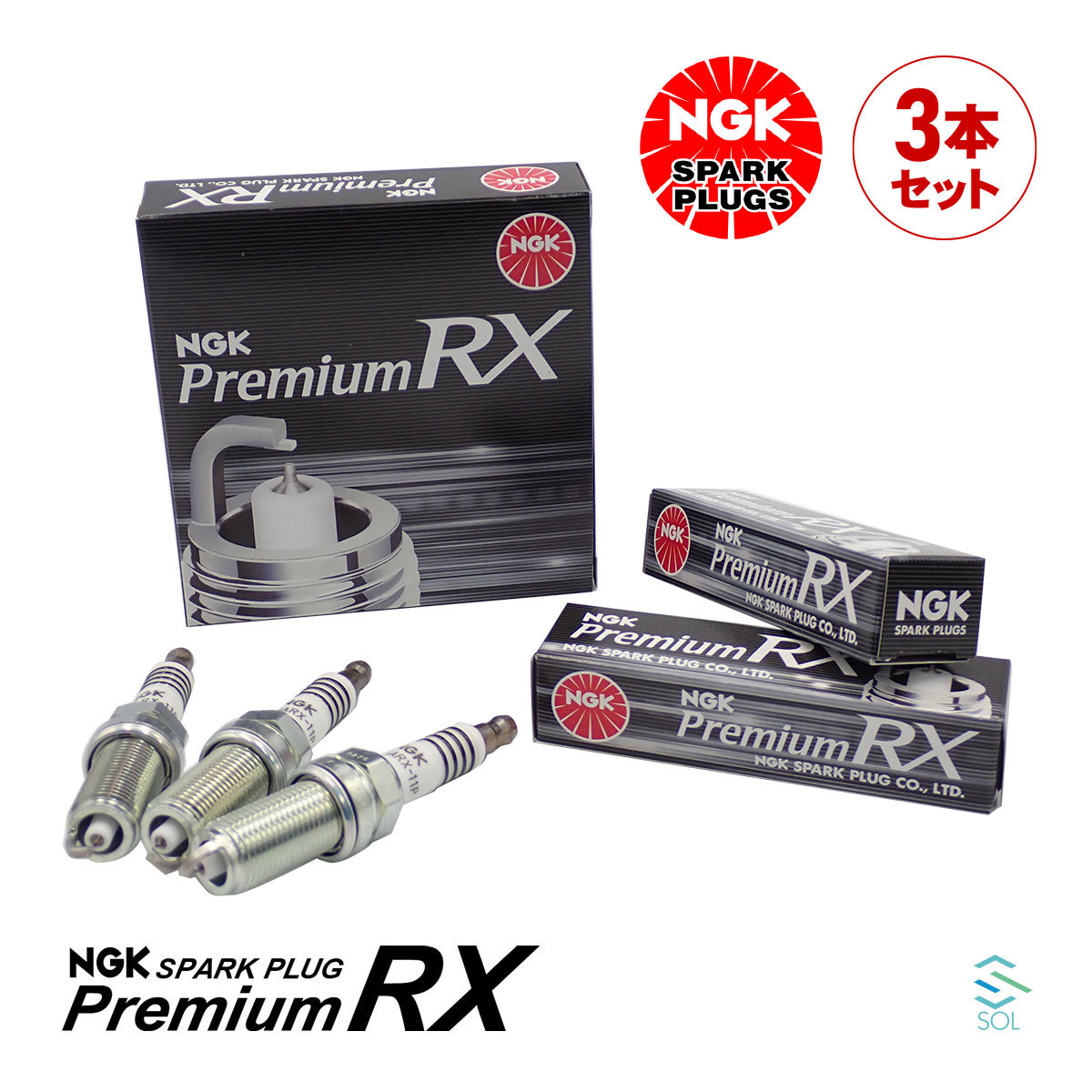 NGK スパークプラグ プレミアムRX イリジウム 3本セット 1台分 出荷締切18時 トヨタ iQ KGJ10 LFR5ARX-11P_画像1