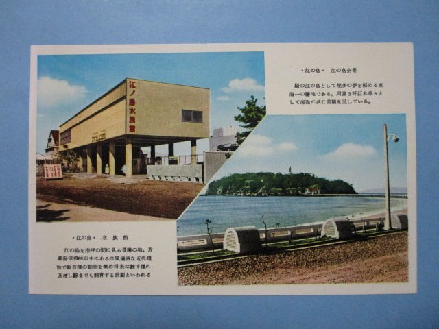 b871神奈川県江の島水族館と江の島全景絵葉書_画像1