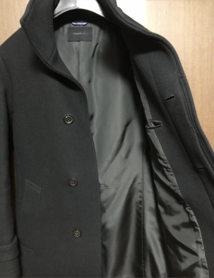 junhashimoto STAND COLLAR COAT メルトンスタンドカラーコート　ブラック　定価78,000+TAX_画像6