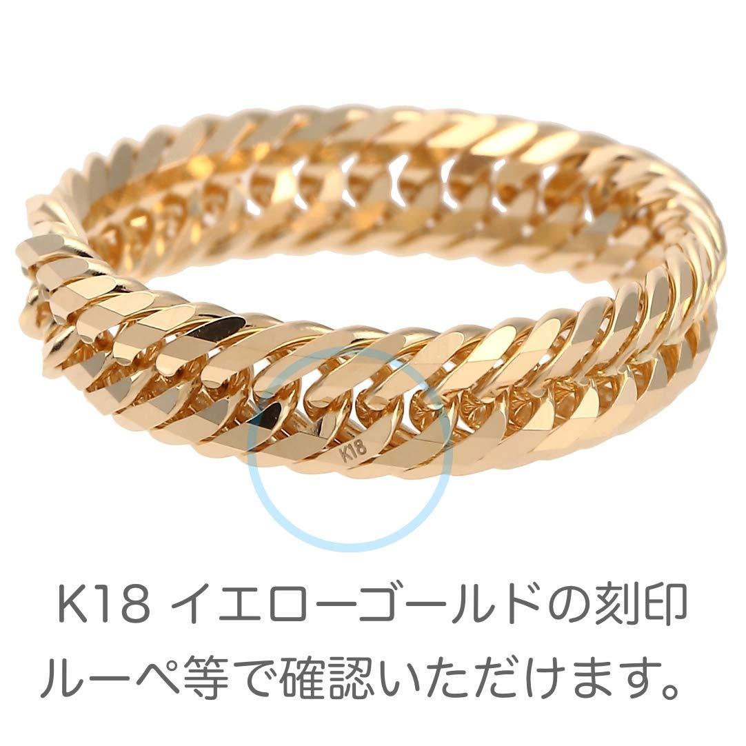 18金リング K18 12面トリプル喜平リング 日本製 (17号、内径18.33mm 外