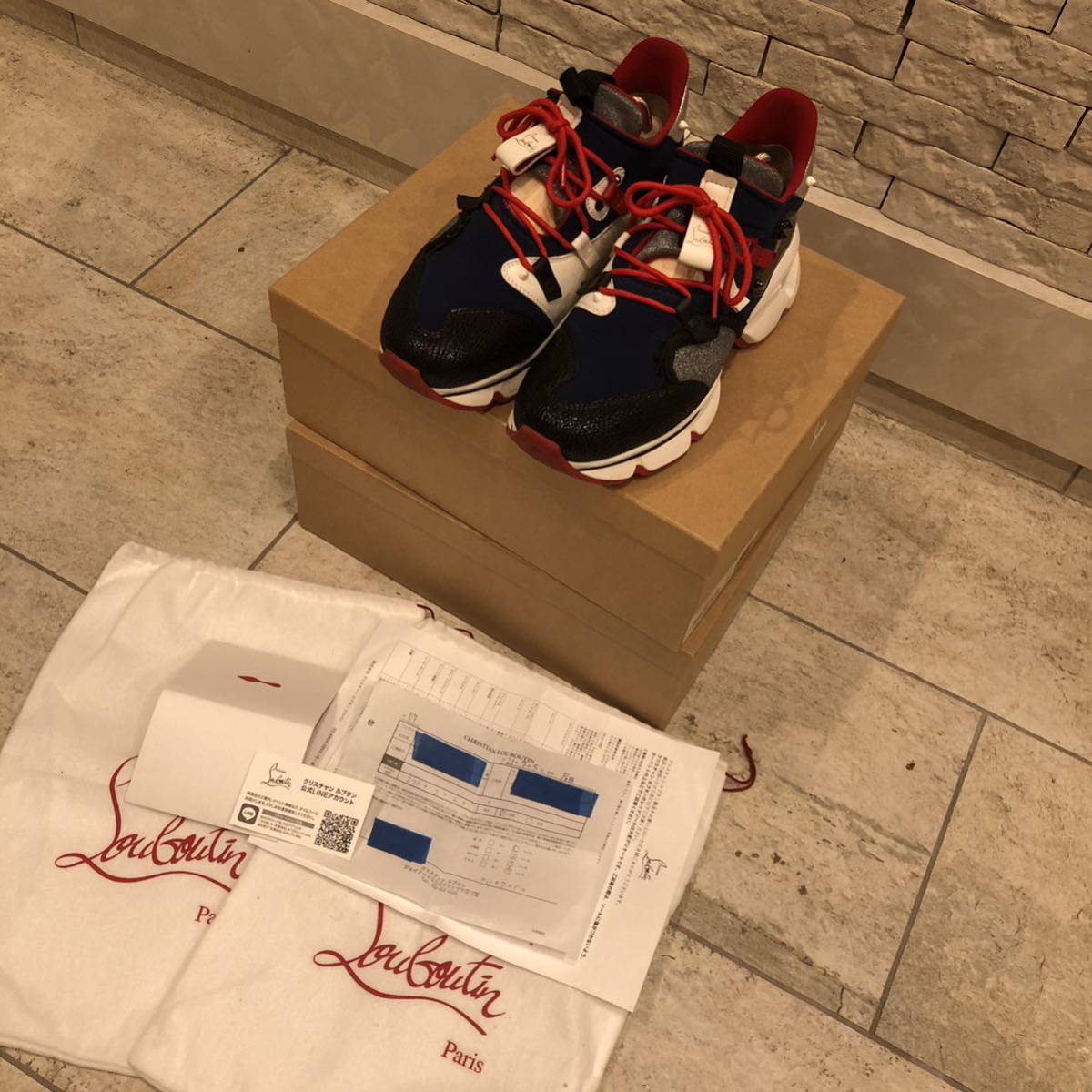 超美品 Christian Louboutin クリスチャンルブタン スニーカー レッド