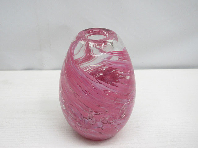 *YC6640 glass vase pink flower vase vase flower bin flower inserting objet d'art interior antique free shipping *