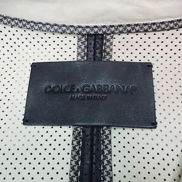 DOLCE＆GABBANA ドルチェ＆ガッバーナ パンチング レザージャケット ライダース サイズ46 ブラック メンズ ファッション【美品中古】_画像5