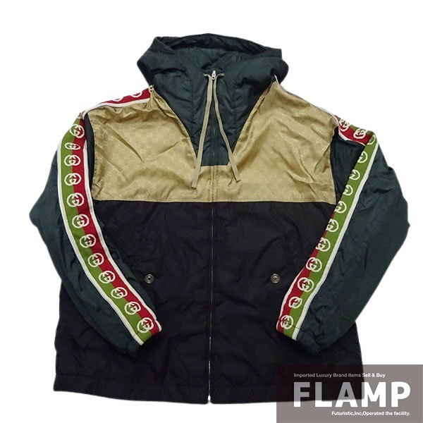 GUCCI グッチ GGロゴ ジャカード ナイロン ジャケット サイズ46 定価26