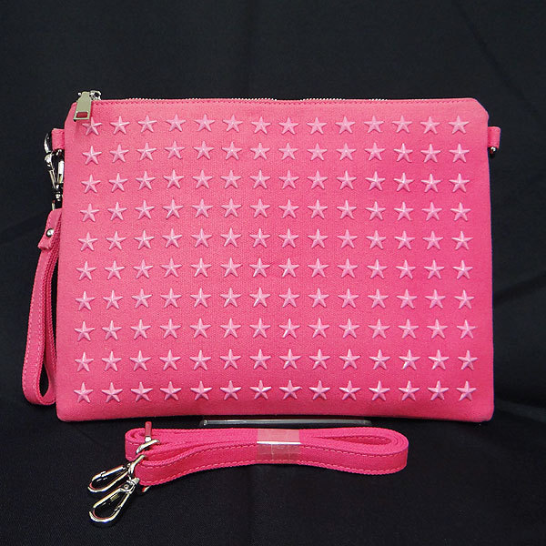 GLAM JAM gram jam studs bag clutch bag L HOSHI star pink canvas men's lady's bag [ exhibition unused goods ]