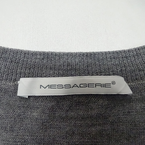 MESSAGERIE メッサジェリエ エルボーパッチ ニット セーター サイズXL Vネック イタリア製 メンズ ファッション 【中古】_画像5