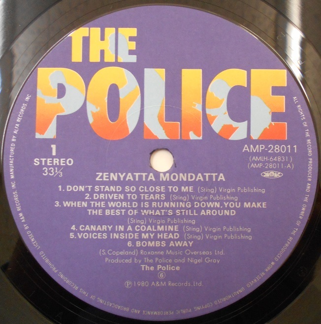 ■中古品■The Police ポリス/szenyatta mondatta(USED LP) Sting スティング_画像3