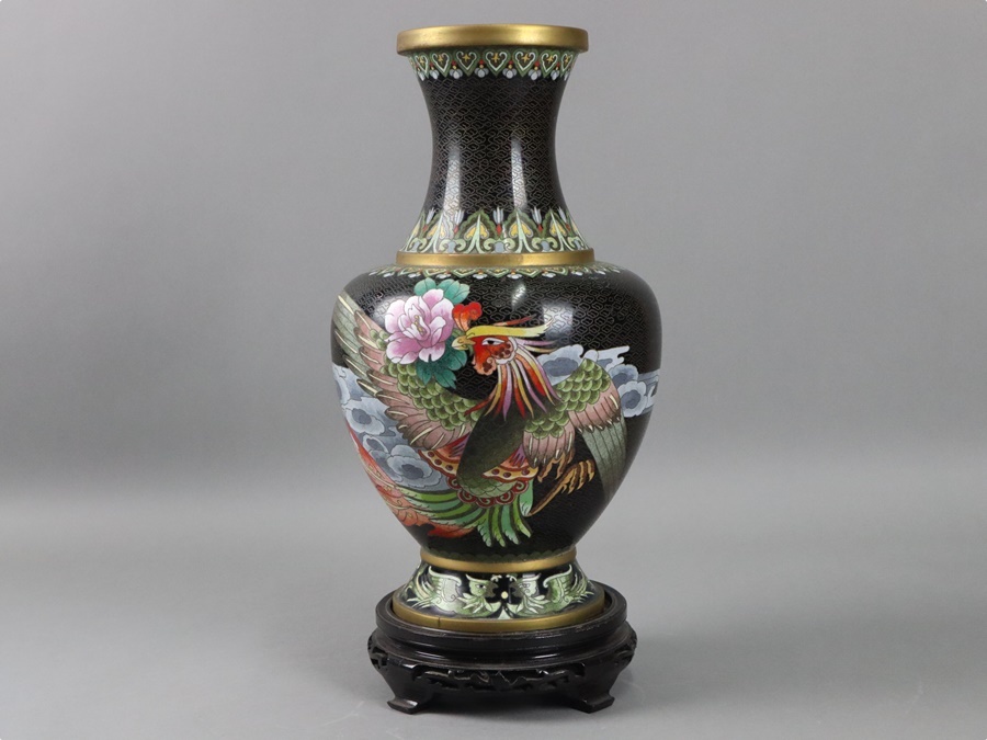  China old . Tang thing . nail dragon phoenix writing wire the 7 treasures large vase one against karaki pcs attaching height 43cm era thing small . skill old work of art [b134]