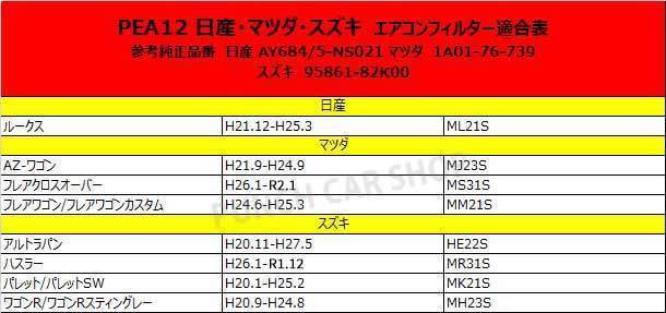 メール便★送料無料スズキ/活性炭入/消臭脱臭花粉症対策/車用エアコンフィルター/アルトラパン H20.11-H27.5 HE22S  95861-82K00の画像2