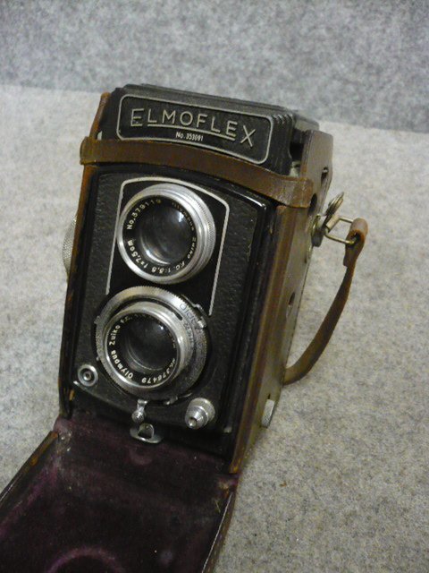 二眼レフ カメラ [B31573] 高さ15cm 縦10cm 横9.5cm ELMOFLEX アンティーク レトロ フィルムカメラ